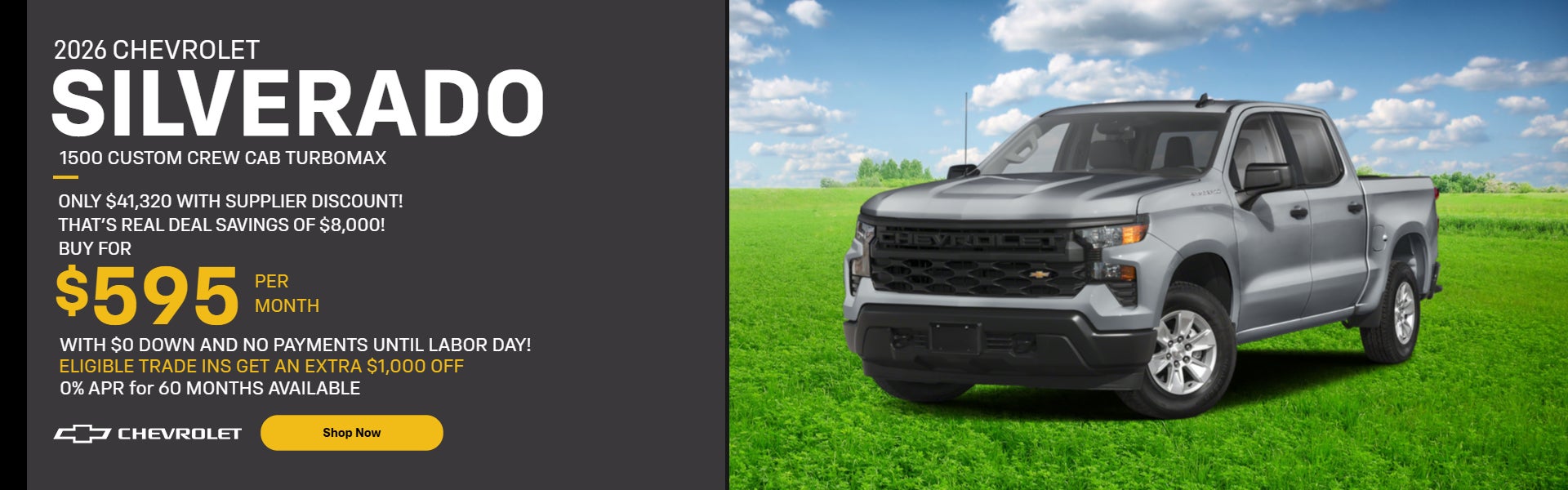 2026 Chevrolet Silverado TurboMax Custom Crew Cab