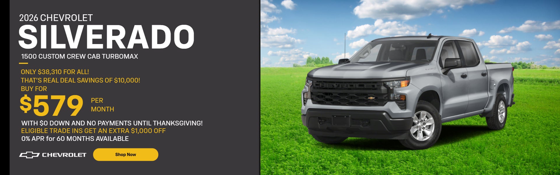 2026 Chevrolet Silverado TurboMax Custom Crew Cab
