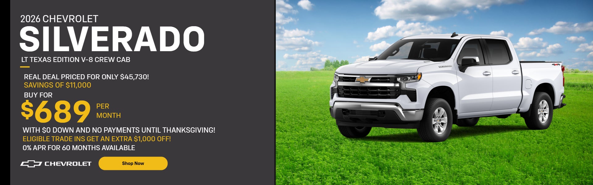 2026 Chevrolet Silverado 1500 LT Texas Edition V-8 Crew Cab